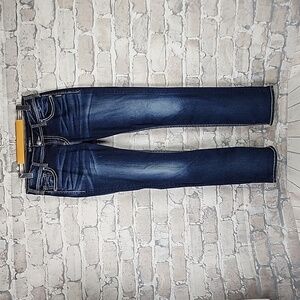 Silver  Jeans Suki Mid Rise Straight Leg Dark Blue Wash 29W